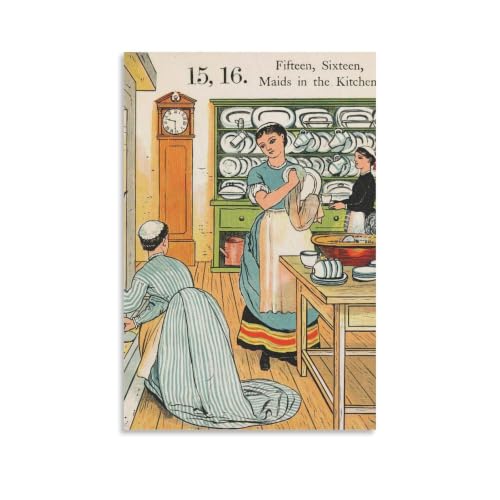 Boucle Ma Chaussure Walter Crane Toile Vintage Rénover un Mur Vide Cuisine Salon Impression