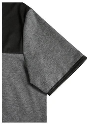 GORGLITTER Men's 2 Piece Color Block Tracksuit Short Sleeve Tee Top Flap Pocket Cargo Shorts Sets4