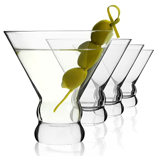 Sipour Martini Stiellose Gläser 4er-Set 280ml - bruchsicher & elegantes Design - Gläser-Set Cocktailgläser Cocktailglas Martinigläser Longdrinkgläser Partygläser - Barkeeper-Set Bar-Zubehör Cover