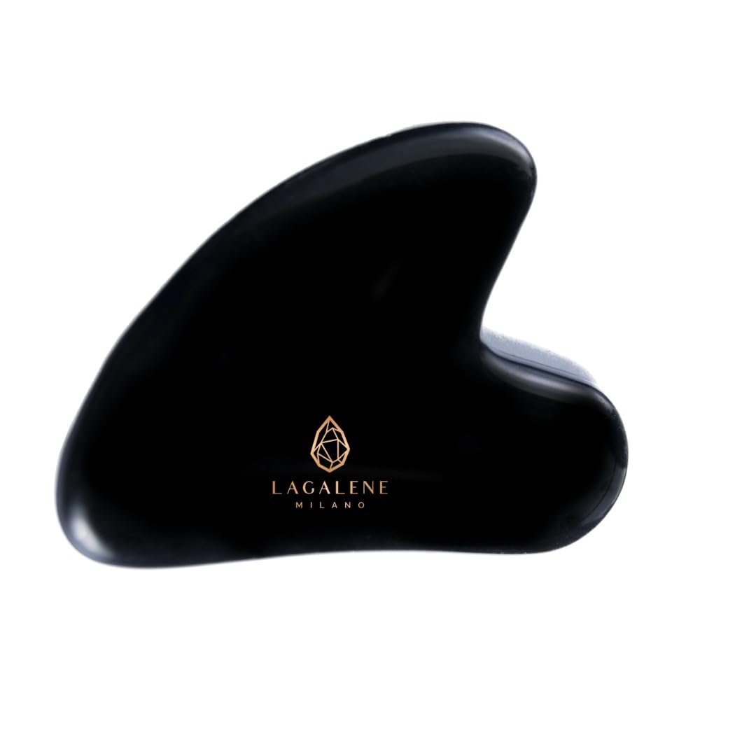 Lagalene Milano Pietra Ossidiana per il Massaggio Facciale, Azione Anti-age, Levigante, Rigenerante, Drenante, Relax e Benessere sulla Psiche