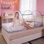 Afenau Foldable Mosquito Net, Ultra Light Pop Up Mosquito Net for Bed with Zip, Single Bed Portable Mosquito Net, Free Installation Mosquito Net Bed for Outdoor Trip Camping (190x90x90 cm)