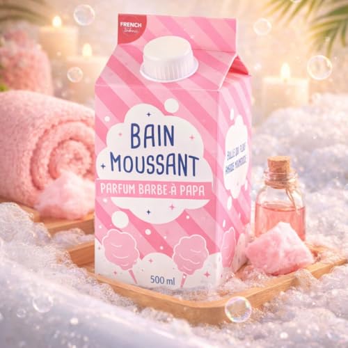 Feel Natural - Bain Moussant Carnaval - Soins Corps - Beauté - Relaxation - Senteur Barbe à Papa - Aromathérapie - Apaise les Muscles et les Articulations - Elimine les Tensions - Briquette 230 ml