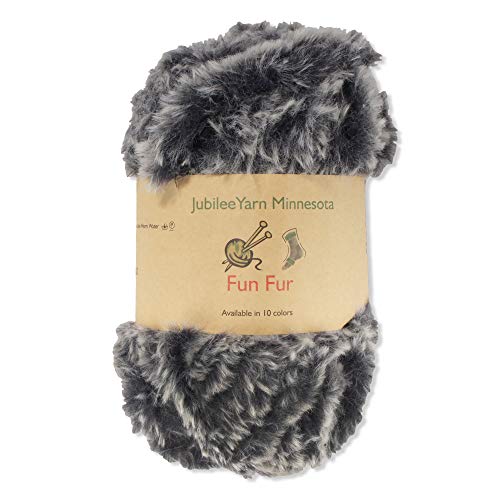 Bamboomn Chunky Fluffy Faux Fur Eyelash Yarn - 100% Polyester - 100G/Skein - 2 Skeins - Black And White #TOP8