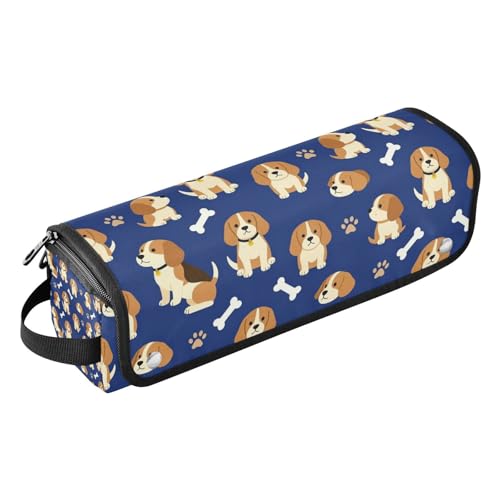 Bolsa de viaje para herramientas de cabello con almohadilla resistente al calor para planchas y rizadores, organizador impermeable con diseño de cachorro Beagle