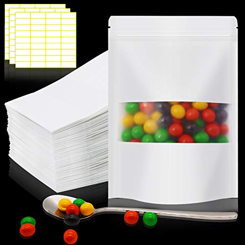 White Kraft Bags With Window, 100 pcs 6.7