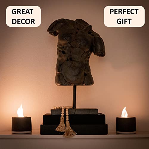 Concrete Tabletop Fire Pit - Bio Ethanol Fire Pit Bowl, Mini Personal Fireplace For Indoor, Garden & Decor #TOP5