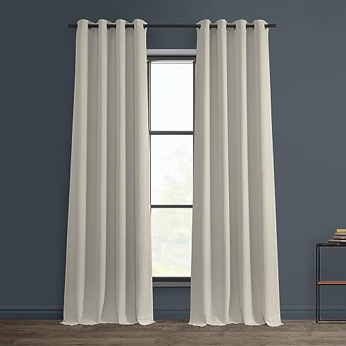 HPD Half Price Drapes Grommet Linen Curtains 84 Inches Long Room Darkening Curtains for Bedroom & Living Room (1 Panel)