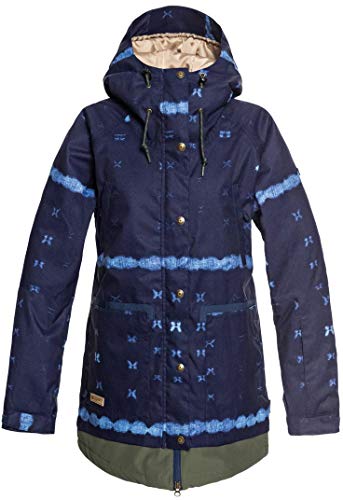 DC Apparel Women's RIJI Snow Jacket, Dark Blue mud Cloth b, S