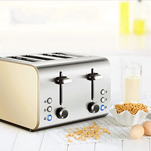 CJDM Brotmaschine-Frühstücksset Toaster mit gebürstetem und verchromtem Edelstahlgehäuse,mit Zwei unabhängigen… – Bild 3