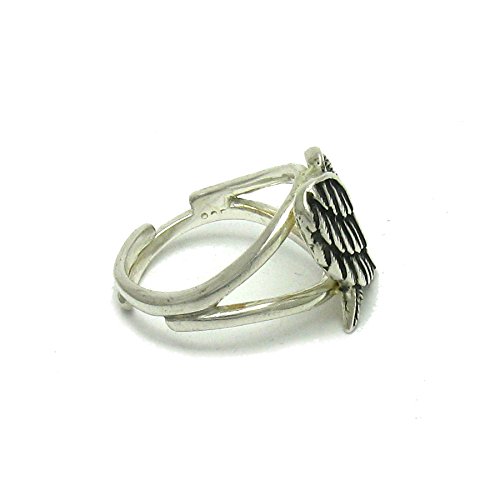 Bague en argent massif 925 Ailes d'ange taille ajustable R001424