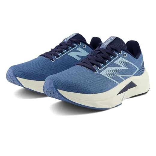 New Balance Tênis de corrida feminino FuelCell Propel V5, Azul garça/azul marinho/angorá, 36