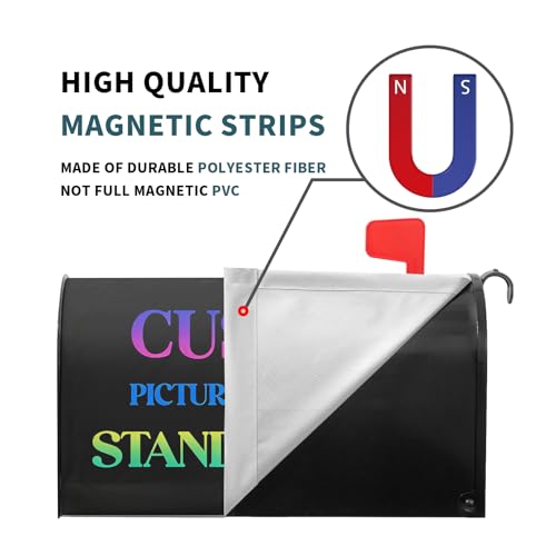 Image of Personalized Mailbox Cover Magnetic Custom Standard Size 21x18 Inch Customized Mail Box Covers with Picture Text Logo Mailbox Decals Mailbox Wrap Post Letter Box Cover for Outdoor Decorations