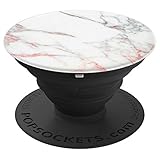 Marble White Rose Gold Pink Blue Cute Design - PopSockets Grip and Stand for Phones and Tablets