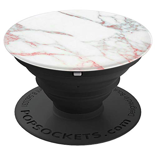Marble White Rose Gold Pink Blue Cute Design PopSockets Grip and Stand for Phones and Tablets