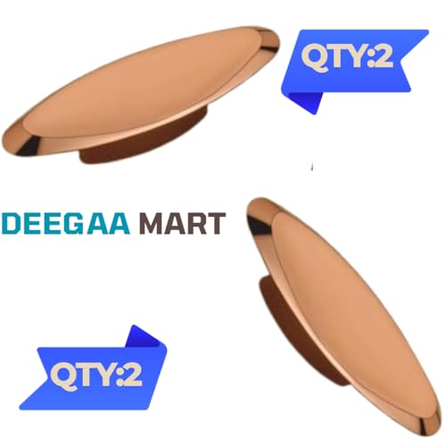 Image of Twin Hole Zinc Alloy Drawer Pulls, Handles for Drawers, Cabinets, Wardrobes, and Kitchen Doors - Decorative Furniture Hardware (2, Rosegold, Elliptical)