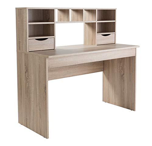 Alphason,AW2120,Albion Light Oak Desk with Hutch,Light Oak,1000x1000x570mm