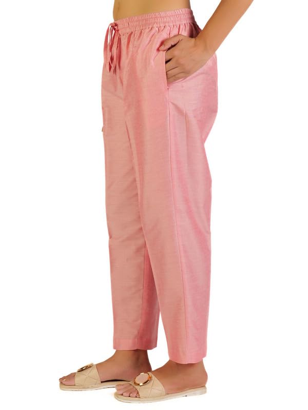 Image of Trouser Pants for Women,Stylish Trousers for Woman for Kurti Relaxed & Regular Straight fit Palazzo,Ethnic Bottom Formal Pants for Women Office wear Casual & Daily Use