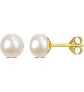 Abbie+Cleo 925 Sterling Silver White Cultured Freshwater Pearl Stud Earrings - A+ Quality, for Me...