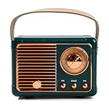 Mini Retro Speaker, Vintage Decor, Portable Wireless Bluetooth Speaker, Vintage Cute Old Fashion Style for Bedroom Kitchen Desk Office Party Outdoor Travel