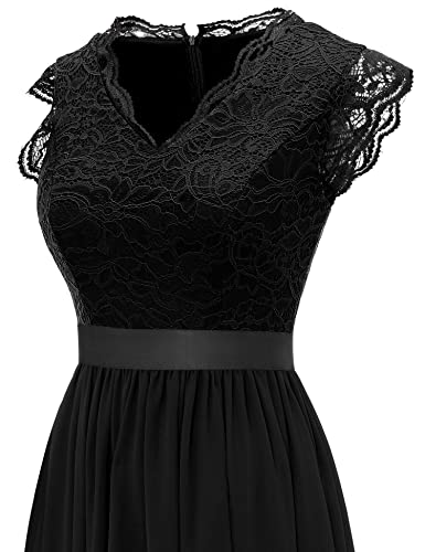 Image of Dressystar Women's V Neck Sleeveless Lace Bridesmaid Dress Wedding Party Gown