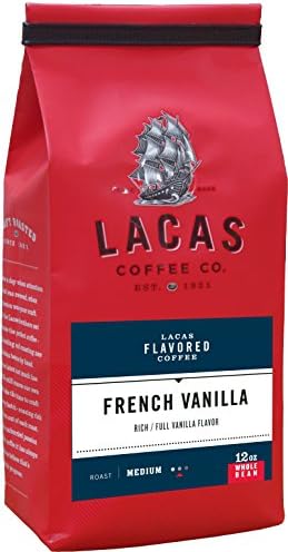 Lacas Coffee Company Flavored Coffee French Vanilla Whole Bean 12oz