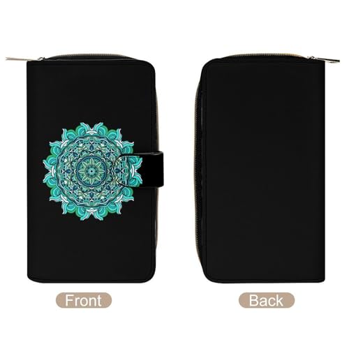 Blue Mandala Long Wallet for Women Men Purses Coin Pouch Credit Card Holder Organizer3