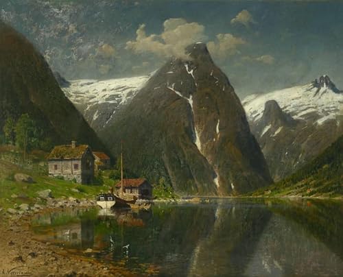 Art Mural les Fjords de Norvège Tableaux Graffiti Moderne Contre Murs Vides