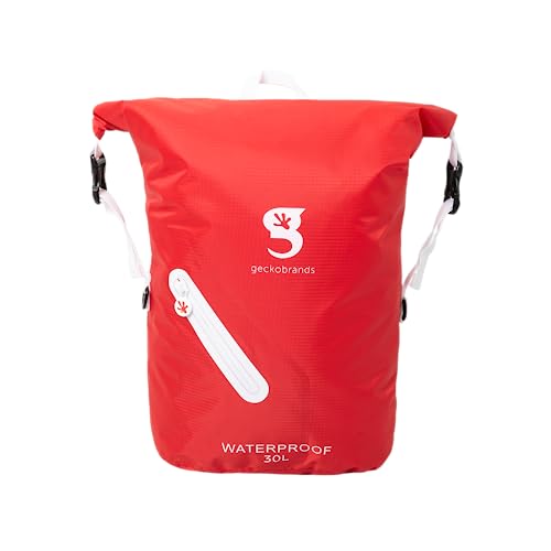 Image of geckobrands Lightweight 30L Waterproof Backpack - Lightweight Watertight Outdoor Bag Hiking Traveling Light Water Activities
