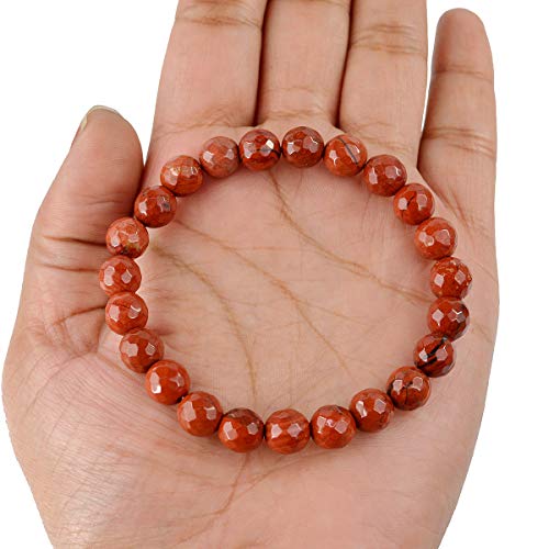 Image of Reiki Crystal Products Certified Natural Crystal Stone 8 mm Faceted /Diamond Cut Beads Bracelet for Men & Women | Reiki Charged Gemstone Bracelet | Multiple Crystal Variants Available