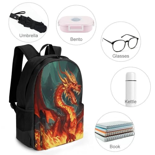 Mochila ligera deportiva Dragon King In Fire para mujeres y hombres miniatura 4