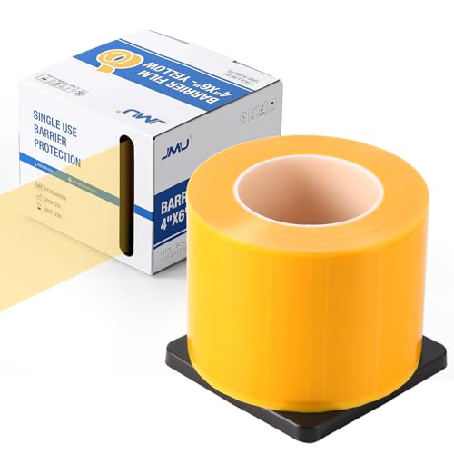 JMU Yellow Barrier Film, Dental Tattoo Barrier Tape 4" x 6", 1200 Sheets