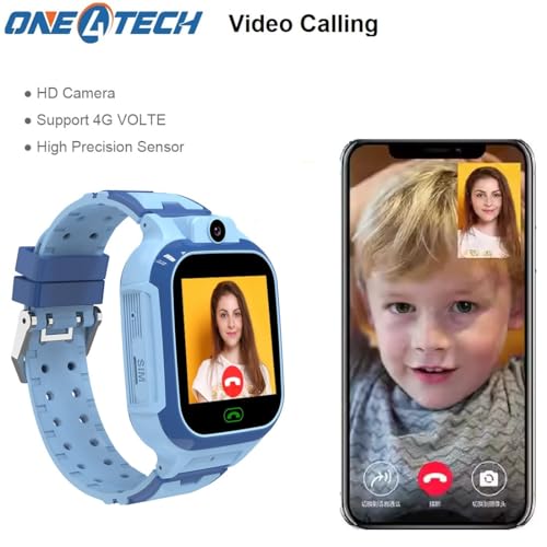 Image of Smart Watch for Kids with GPS Tracking, 2-Way Video & Voice Calling, Geofencing, and 4G SIM Compatible, SOS,Alarm, Games, HD Touch Screen Phone Watch Best Gift for Kids (Blue)