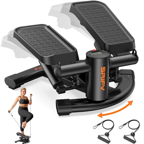 Stride Fitness Stepper with Resistance Bands, Adjustable Height, Black
