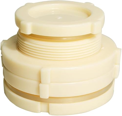 Quickun Adaptador de conector de tanque de agua de mamparo ABS de 3 pulgadas con enchufes a granel de montaje de tubería (juego de 1)