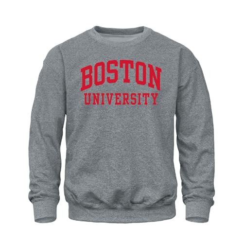 Barnesmith Boston University BU Terriers Adult Unisex Crewneck Sweatshirt Classic Charcoal Grey XX-Large