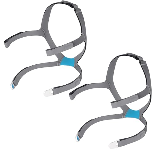NITTIID Replacement F30 Headgear Compatible with AirFit F30 Full-Face Mask Comfort Adjustable Head Strap with Magnetic Clips No Red Mark for Overnight Wear 2 Pack Headgear & 2 Pairs Clips