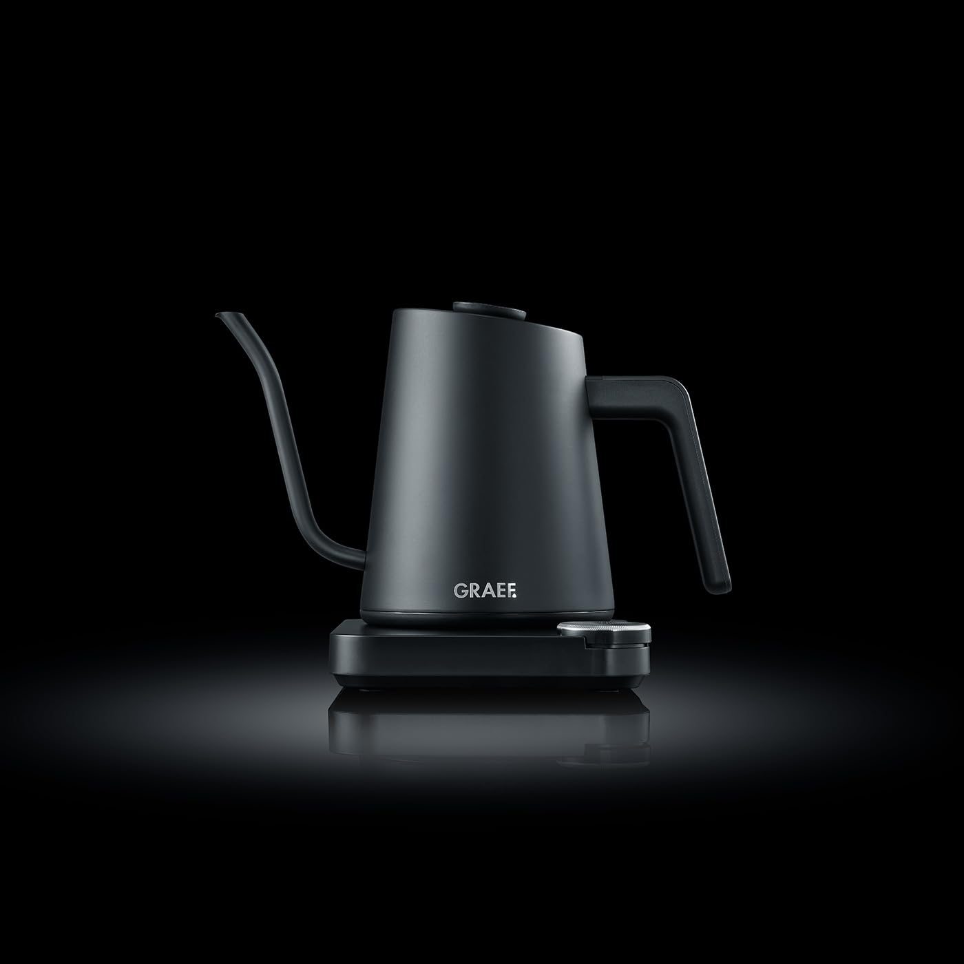 GRAEF Pour-Over czajnik elektryczny GK502, regulacja temperatury i timer, dzióbek typu łabędzia szyja, 900 ml, czarny matowy