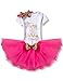NNJXD Bebé Recién Nacida Es mi Primer CumpleAño 3 Piezas Traje de Romper + Falda + Diadema Talla (1) 1 Año Rose