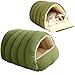 2 in 1 Warmes Katzenbett Winter 57cm, Kuschelhöhle Katze & Hundehöhle Kleine Hunde, Waschbar & Faltbar, Katzenkorb mit Dach, Plüsch Katzenschlafplatz & Versteck für Katzen (L)
