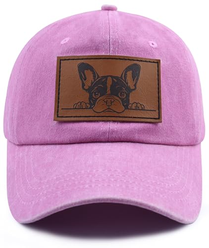 French Bulldog Gifts for Women Men, French Bulldog Hat, Dog Lovers Baseball Cap, Christmas Retirement Birthday Accessories for Mom Mama Dad Papa Wife Pink