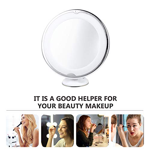 PIXNOR Espelho de Maquilhagem de Aumento 10X Com Luzes E Espelhos de Ampliação Portátil de Cosmética