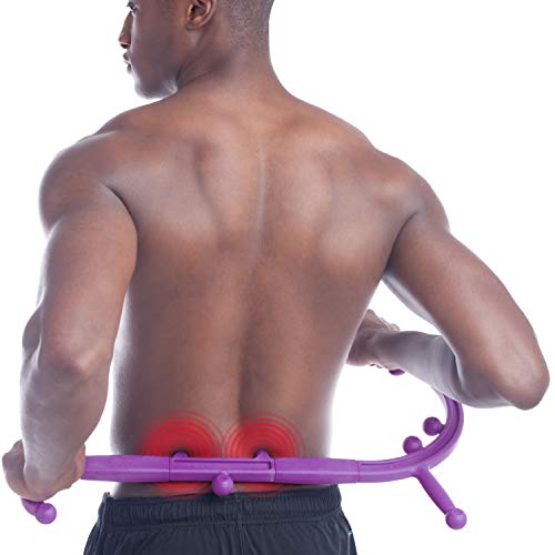 Body Back Buddy Jr - Back Massager (Next Gen 2020 Version) Handheld Massage Stick, Trigger Point Massage, Full Body Muscle Pain Relief (Purple Marbled) - Thumbnail 5