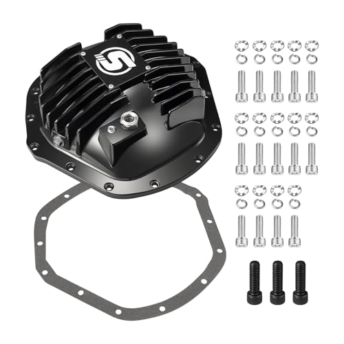SPBREW Rear Differential Cover Compatible for AAM 11.5 14-Bolt 2001-2019 Chevy/GMC 2003-2018 RAM Dodge Ram with Cooling Fins & Leakproof Gasket for Reliable Performance