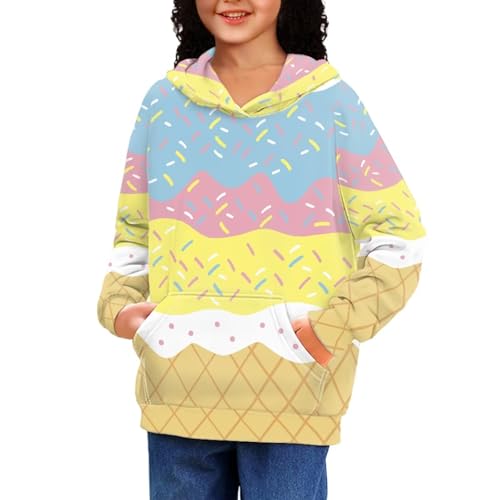 Image of Coloranimal Unisex Girls and Boys Long Sleeve Hoodies Hoody Athletic Pullover Sweatshirts Tops Age 6-16year