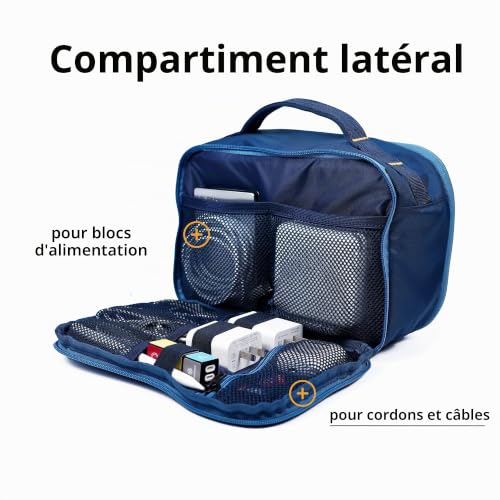 kalgoTeal Sac à Accessoires et Pochette Tech | Organiseur pour câbles, Accessoires électroniques et Articles du Quotidien, Hydrofuge, rembourré Double Face – vue 4