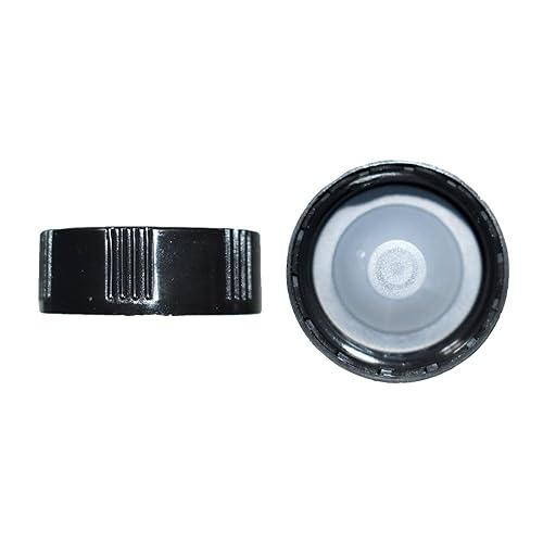 Miniatura 7 de 16onzas paquete de 12 Boston Round Botella color ámbar con tapa negra con cono de polietileno 28400