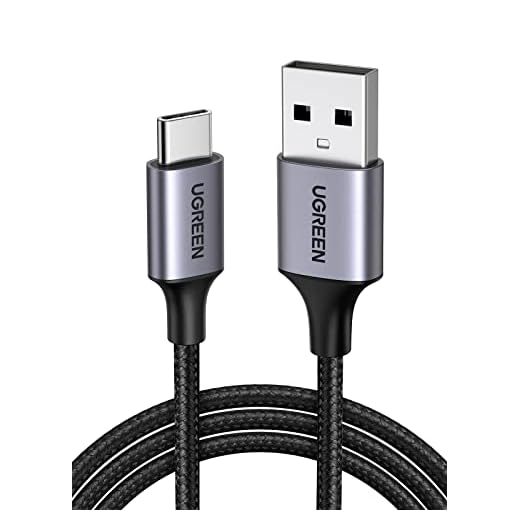 UGREEN 1M Cable USB C a USB A 2.0, 3A USB C Cable Tipo C Carga Rápida con Trenza de Nailon, Cable USB Tipo C Compatible con iPhone 15 Plus Pro Max, Galaxy S24 S23 S22 S21+ Redmi, Pixel, Huawei
