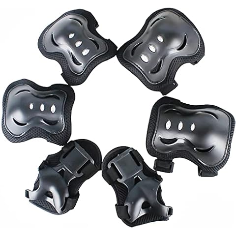 6 Pcs Skate Pads Set Skateboard Pads Knee and Elbow Pads with Wrist Guard Safe Protective Gear Kit for Sports Outdoor Activities Kid Children Skating, Cycling, Skateboard, Rollerblading, Scooter, BMX Cover