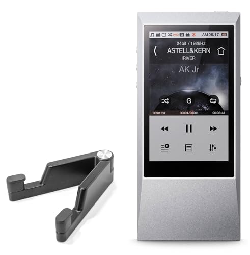 BoxWave Stand and Mount Compatible with Astell & Kern AK Jr - Desktop Aluminum SoloStand, Adjustable Hands-Free Portable with Rubber Feet - Jet Black