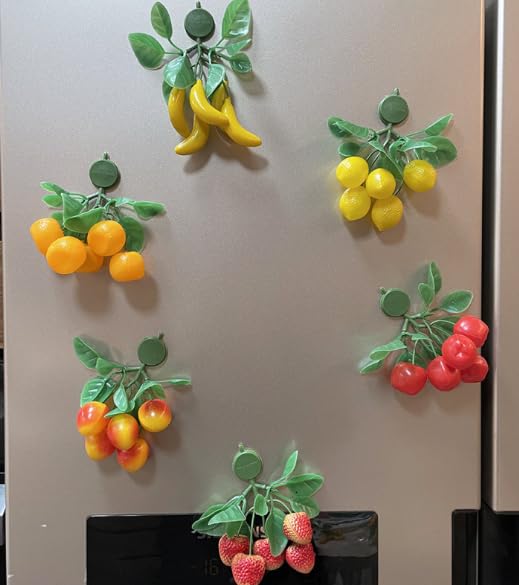 Imanes decorativos de frutas artificiales para nevera x6 miniatura 6